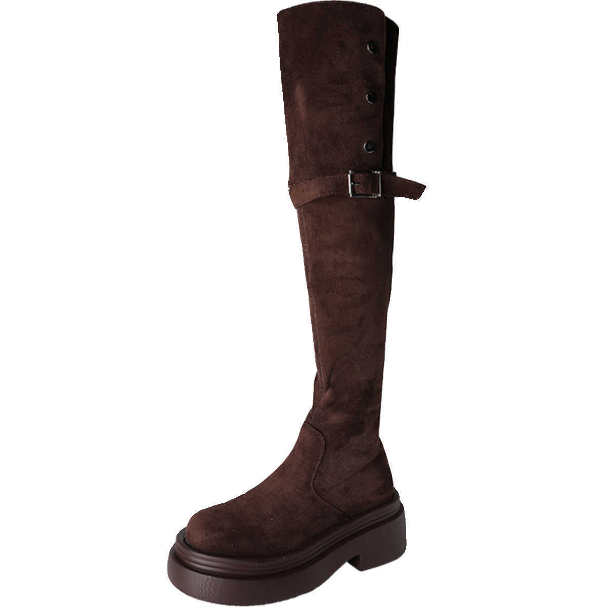 Autumn Winter Fashion Boots Two Wear Fold Thick Bottom Martin Boots Western Boots Thick Heel Knee Boots Knight Boots 240826