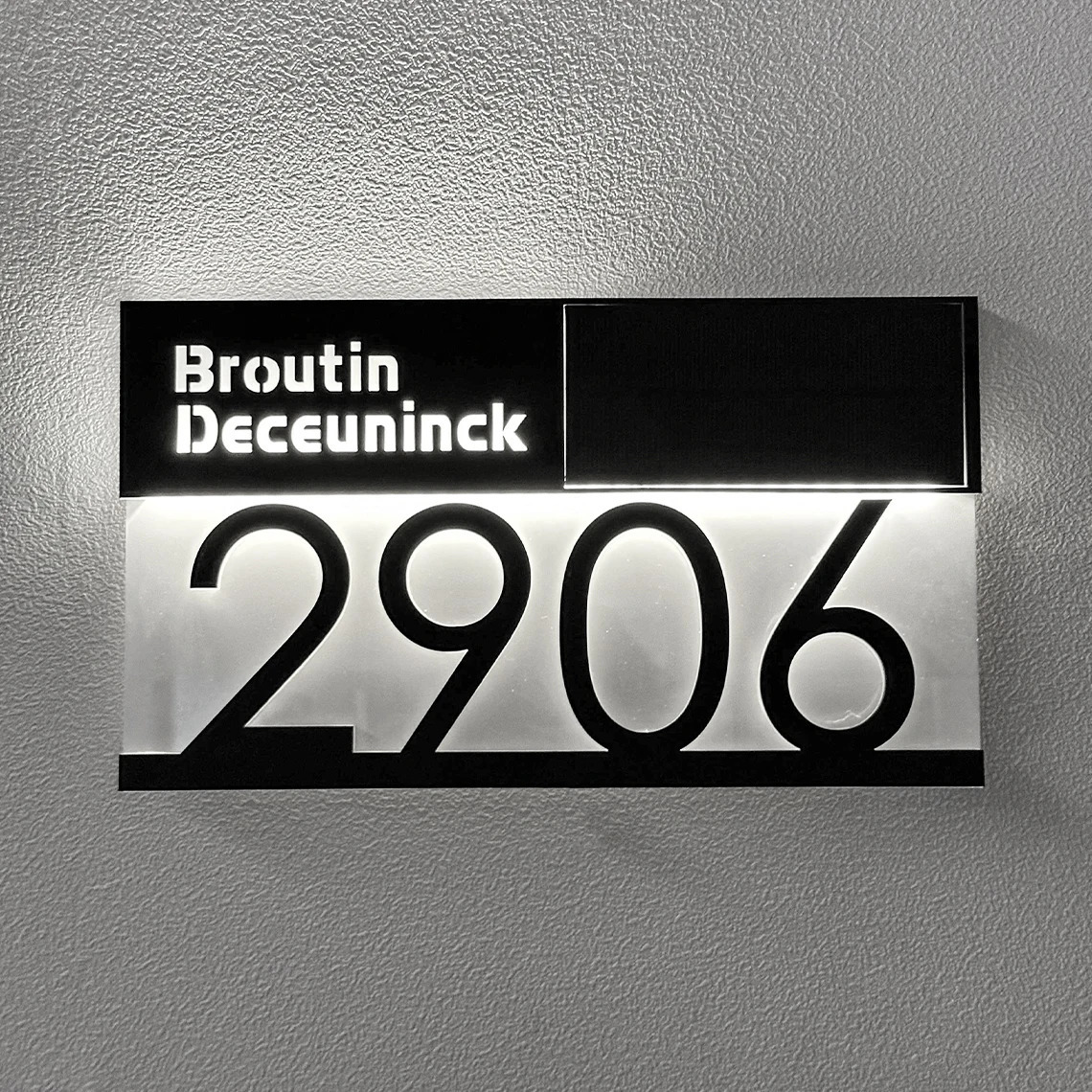 Personalized solar powered residential digital lights external LED Plaque customization 3D laser cutting street family name door sign 241008