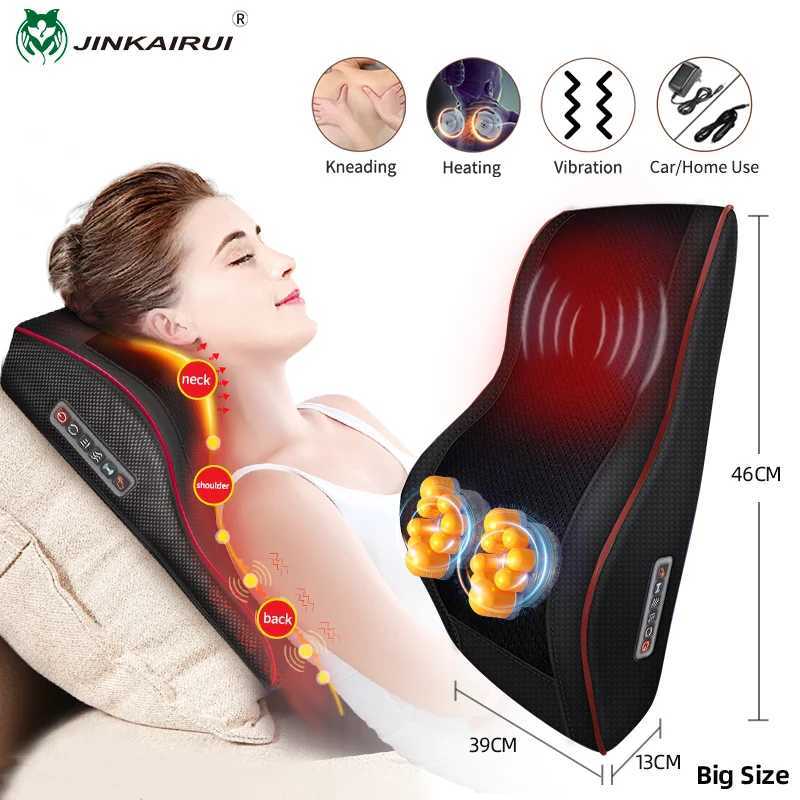 Jinkairui 3-in-1 Massage Pillow Large Size Household Car Dual Use Neck Back Shoulder Waist Body Massager Knee Vibration Relieves Fatigue W240819