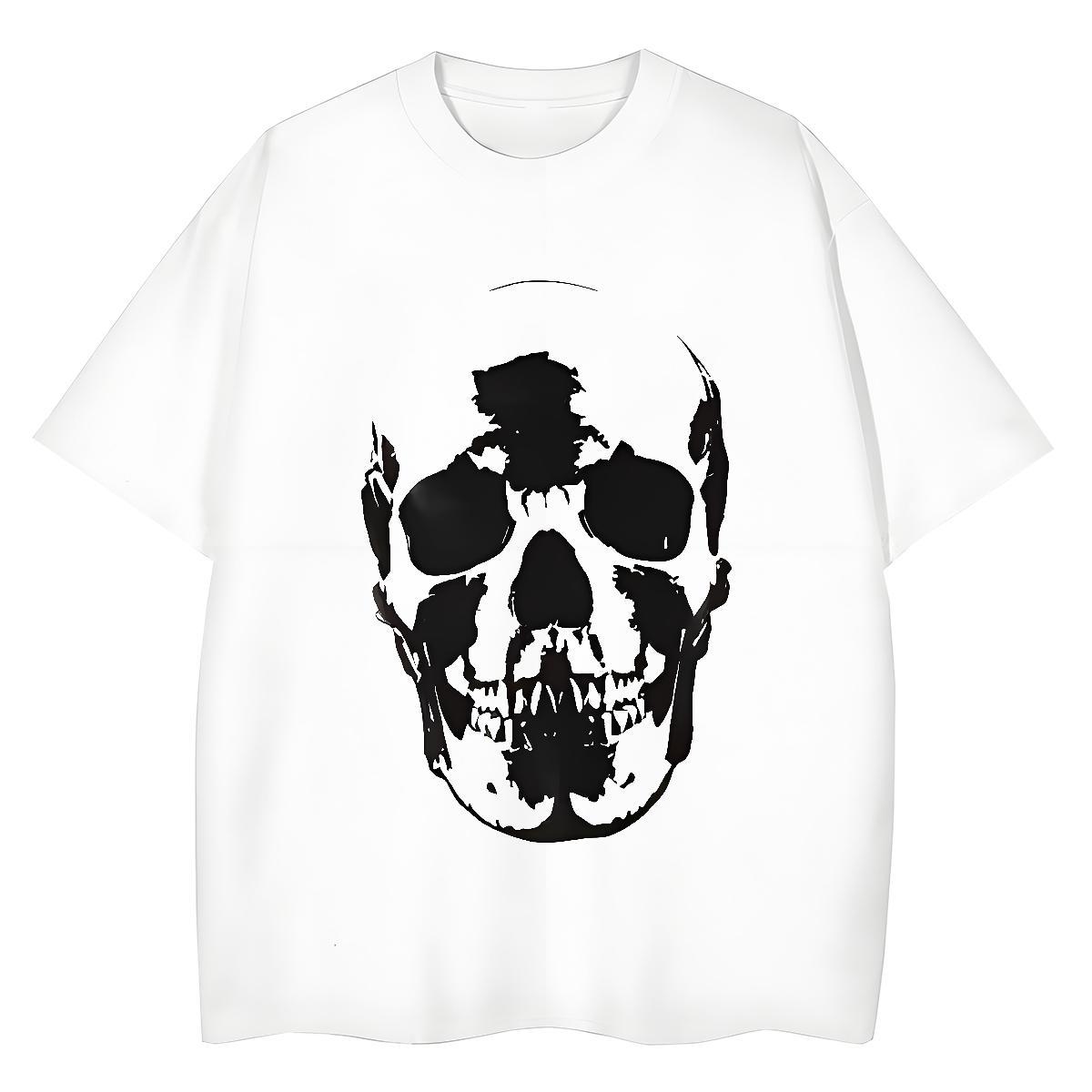 2024 Women T Shirts 100% Cotton 230g Breathable Sports Street Wear skull Woman Tshirt Free Shipping Anime Print Polos