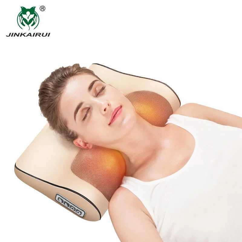JinKaiRui Neck Massage Pillow Infrared Heating Finger Pressure Massager Equipment Kneading Massage Wave Curve Design Healthy Massager W240819