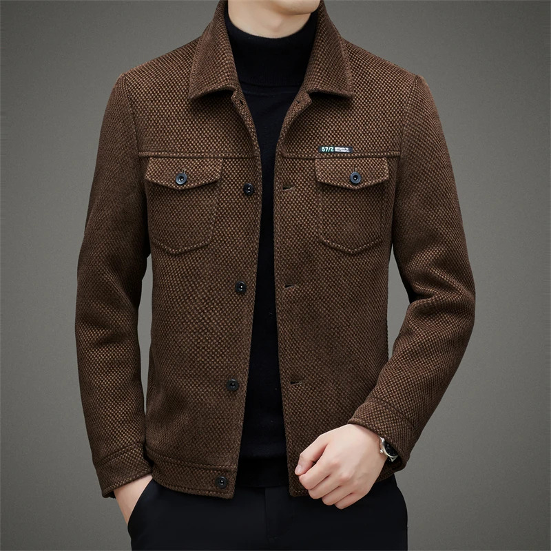 Igh Quality Men's Thick Casual Coat Spring And Autumn Jacket Men 2023 New Middle-Aged Dad Wear Lapel Trend All The Top