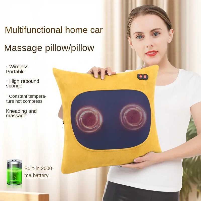 Wireless portable massage pillow for back and waist Ceramic Vertebra full body multifunctional pad detachable and washable W240819