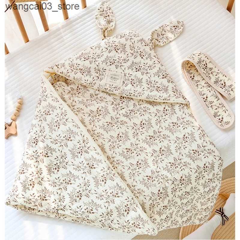 Blankets Swaddling Breathable Infant Wrap with Ear Hood Baby Swaddles Blanket Warm Comforting Baby Swaddles Large Size Baby Blanket L240910