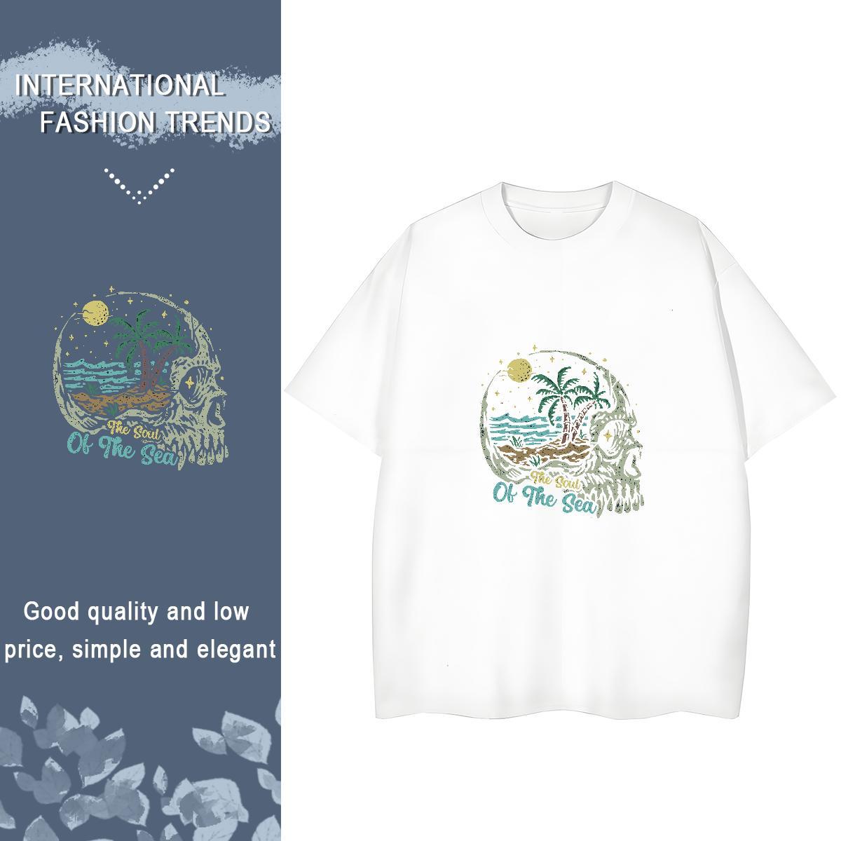 Casual New T Shirt For Woman 100% Cotton 230g O-Neck Short Sleeve Summer Casual skull Tshirt for Man Woman Designer Nice Customized Print Tshirts