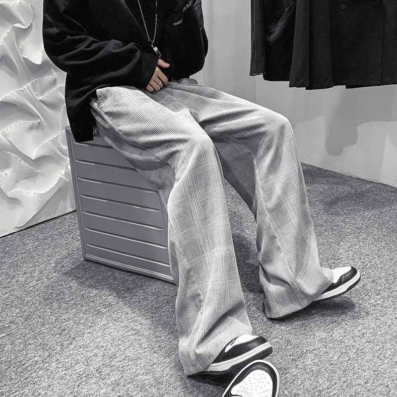 Autumn Corduroy pants mens fashion retro casual flat pants mens street clothing hip-hop loose straight Trouser mens plus size M-5XL 241011