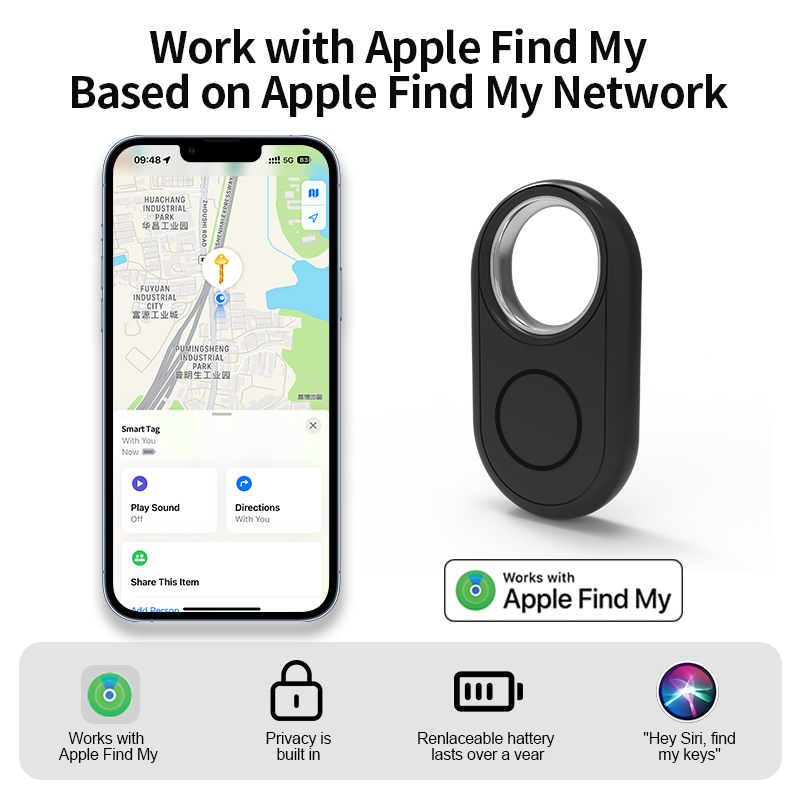 Smart Tracker Replacement to Normal Pet Collar Work with Apple Find My app Bluetooth Real Time Tracking Sound Positioning Tag