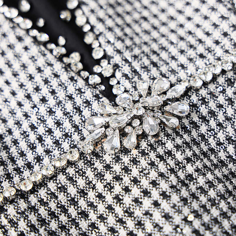 Woolen Dress Autumn New Collection 2024 Splicing Lady Style Formal Occasion Skirt High Waist