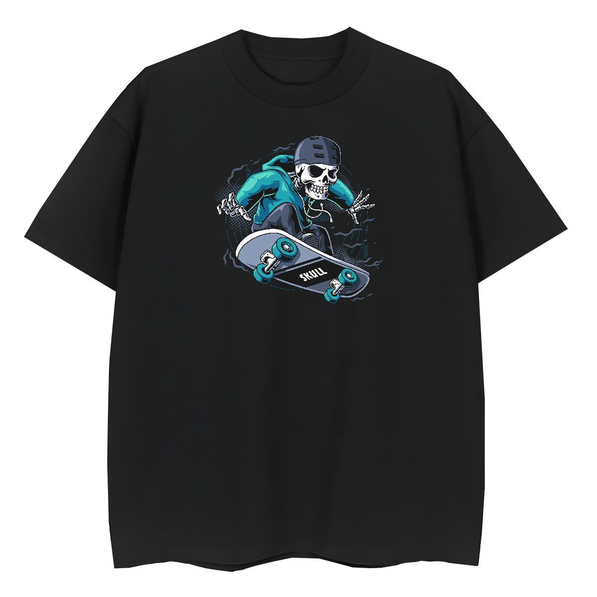 2024 T Shirts Women 230g 100% Cotton Crew Neck Breathable Casual Sport skull Couples T Shirts Loose DIY Anime Top Tees