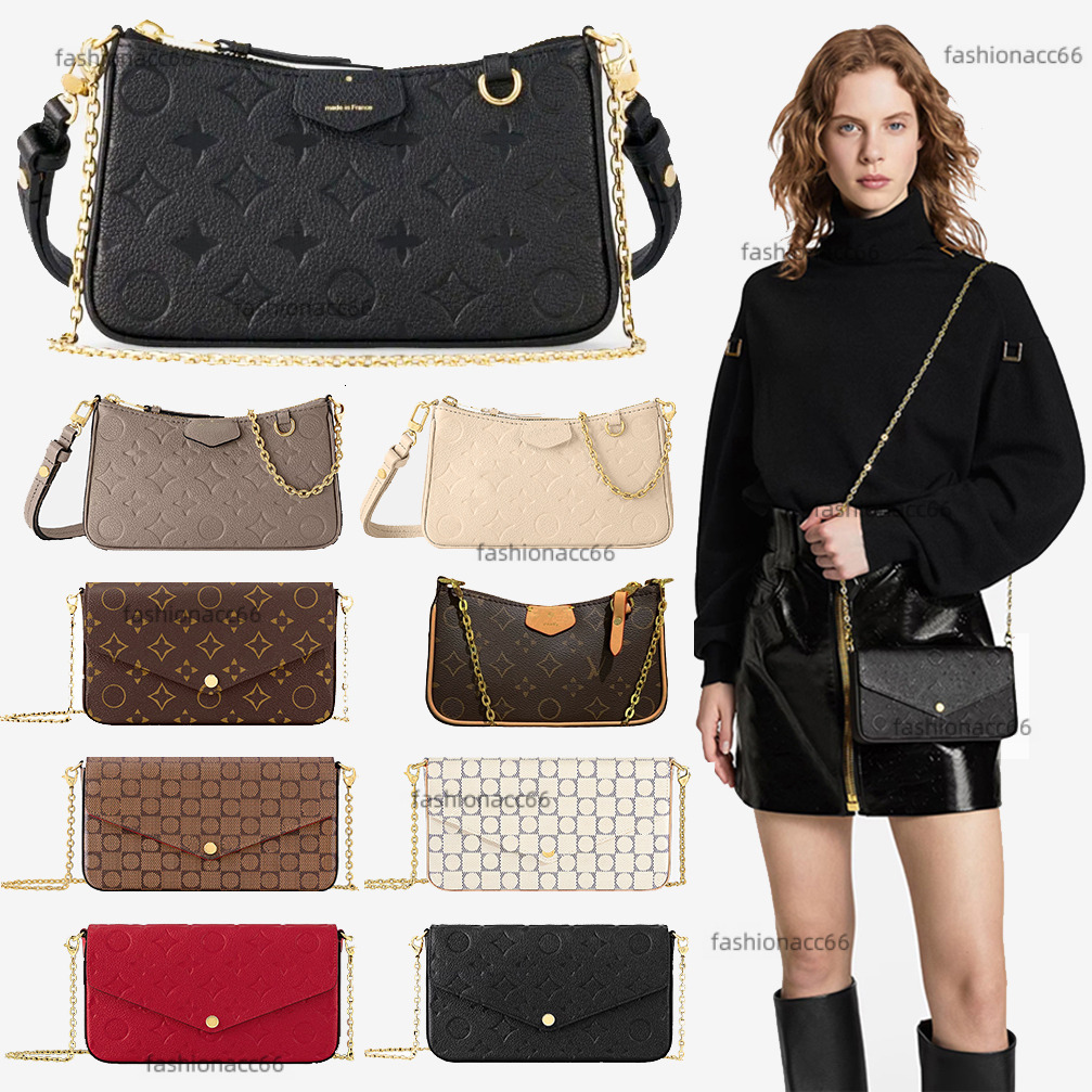 Easy Pouch On Strap Designer Bag Womens Chain Shoulder Bag Multi Mens Fashion Coin Purses Envelope Hand Bags Luxury 3piece Leather Mini Wallet Crossbody Bag