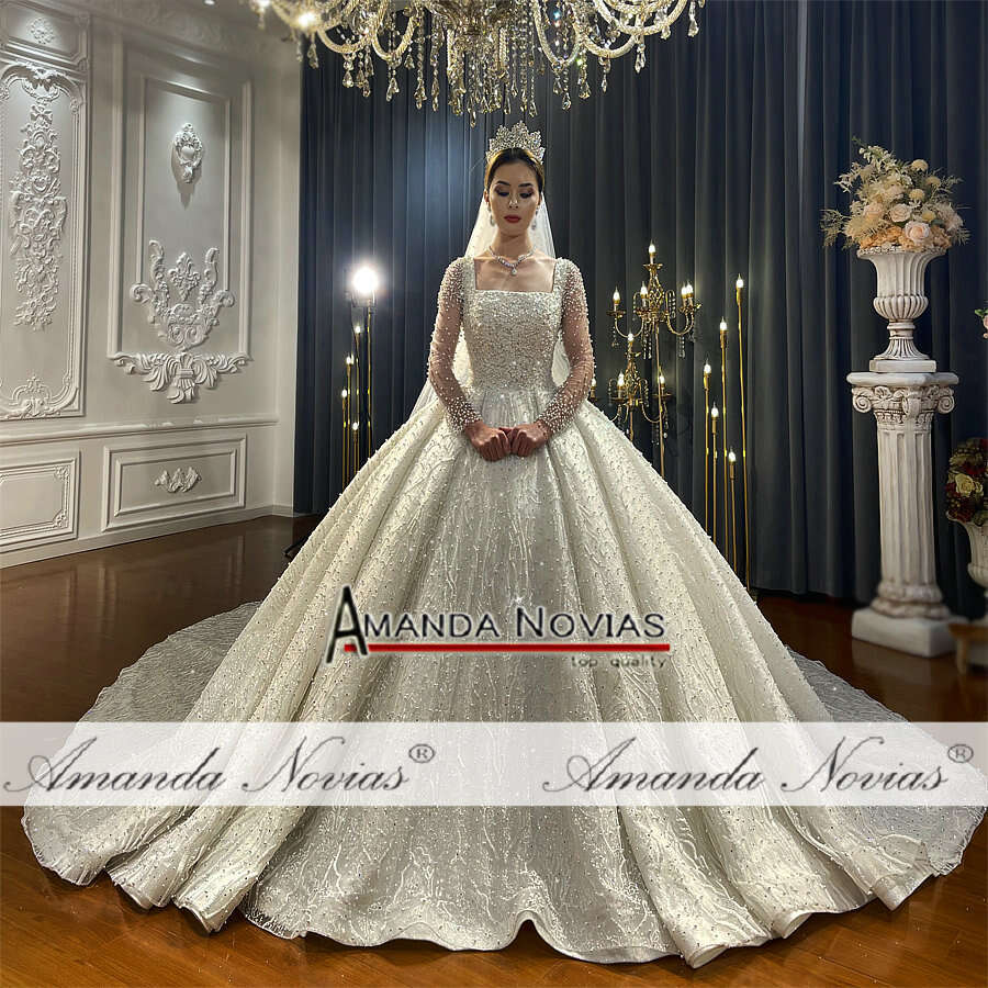 Amanda Novias Beautiful Pearls Wedding Dress