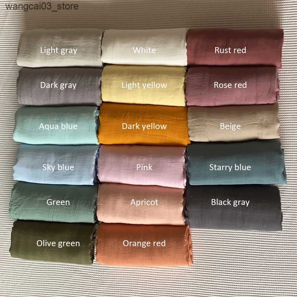 Blankets Swaddling Bamboo Blanket 120*120Cm Muslin Cotton Baby Blanket 2 Layers Gauze Newborn Swaddle Wrap Kids Bath Towel Outing Stroller Cover L2409