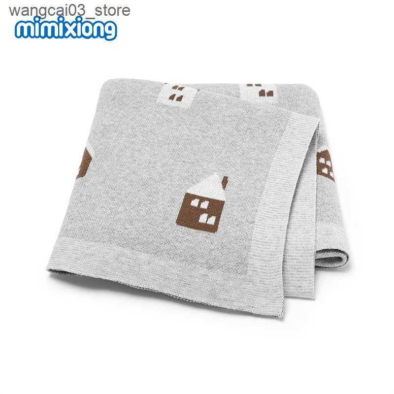Blankets Swaddling 90*70cm Baby Blankets Cotton Knit Newborn Netural Stroller Swaddling Wrap Quilts Cover for Infant Boys Girls Bedding Accessories L2