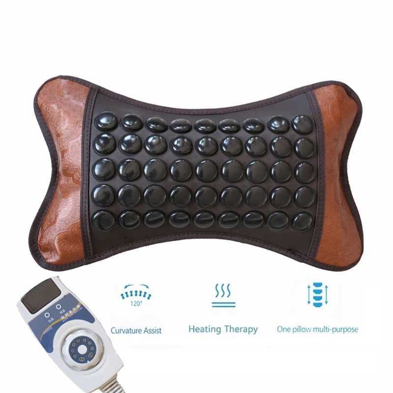 Jade massage pillow heats the jade pillow to promote blood circulation improve sleep relieve neck pain and reduce head and shoulder pain W240819