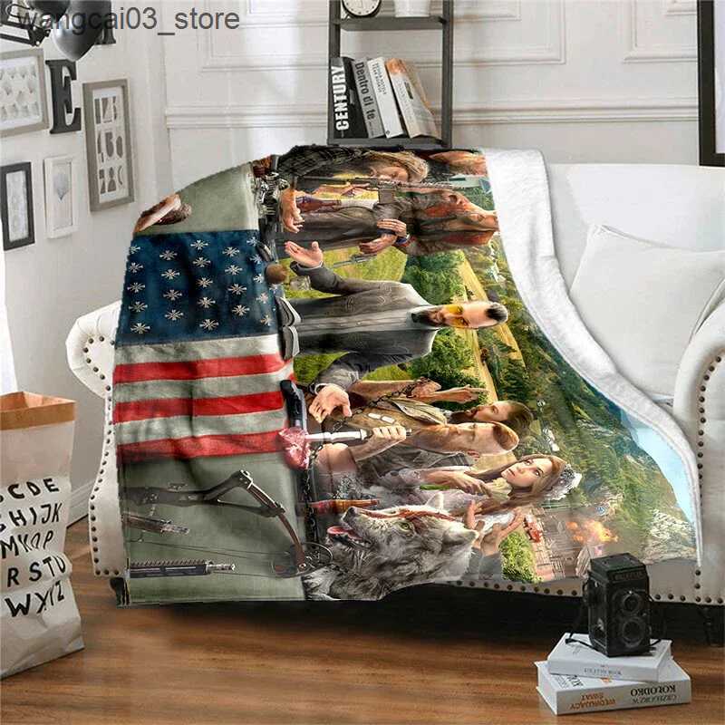 Blankets Swaddling Childrens Flannel Blanket Game Farcry Cartoon Fire Farm High Quality Soft and Comfortable Home Travel Blankets L240910