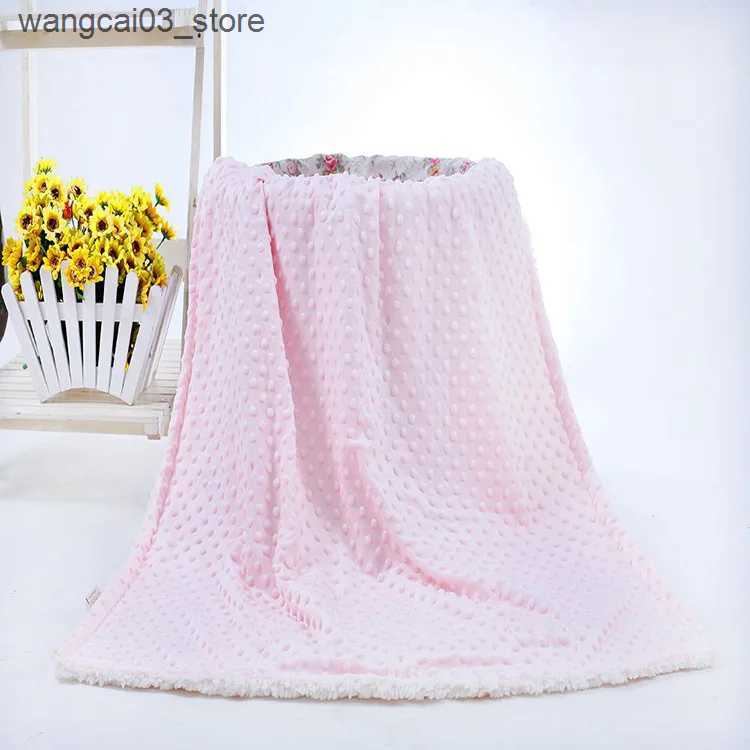 Blankets Swaddling Batch sale 3d minky dot kids blanket super soft sherpa fluffy toddler baby blanket quilt swaddle office seat blanket 80X110cm L2409