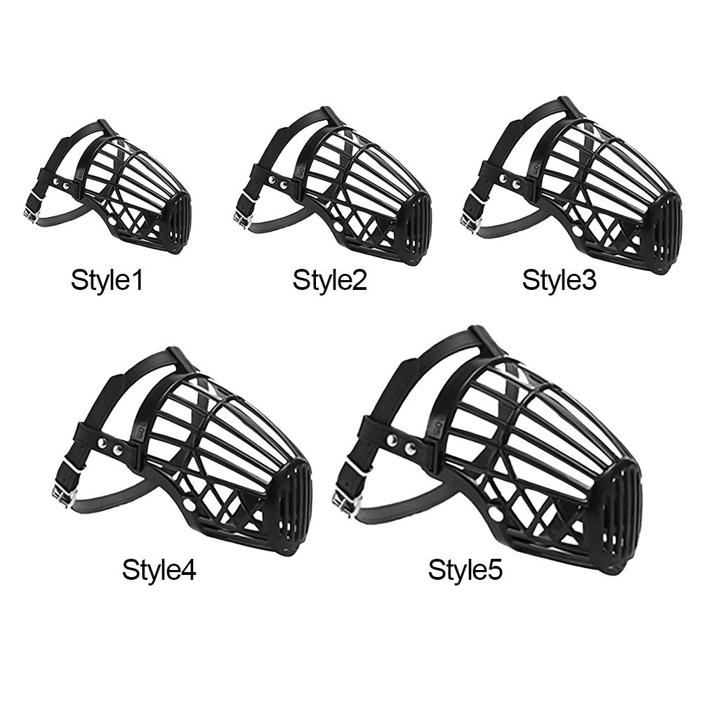 Soft Plastic and Leather Strong Dog Muzzle Basket Design Anti-biting Adjusting Straps Mask Dog Muzzle for Small Medium Large Dog