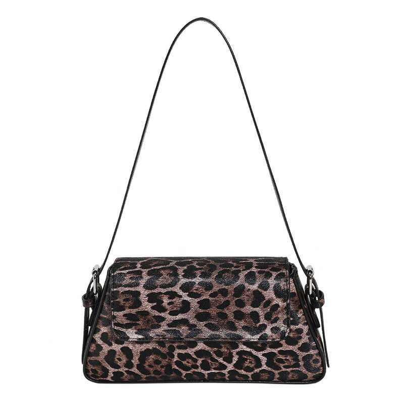 CMM Womens Autumn Winter New Leopard Pattern Underarm Small Square Bag Versatile Shoulder Bag