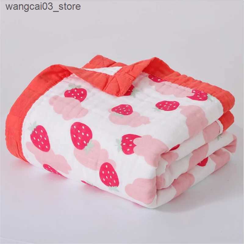 Blankets Swaddling 120*150cm Six Layers Muslin Cotton Baby Blankets Newborn Boys Girls Receiving Swaddle Wrap Kids Swaddling Bedding Sheet L240910