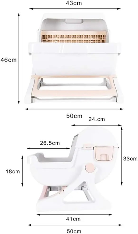 Cat Litter Box Sandbox Tray Filler For Cats Toilet Self-Cleaning Dustbin With Absorbent Crystal Garbage Sanitation