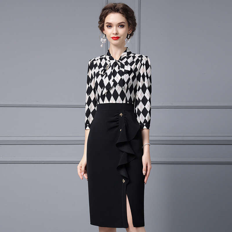 Black Dress Formal Occasion 2024 Summer New Style Gentle Wind Cover the Stomach Show off Weight Wrap Hip Skirt for Children