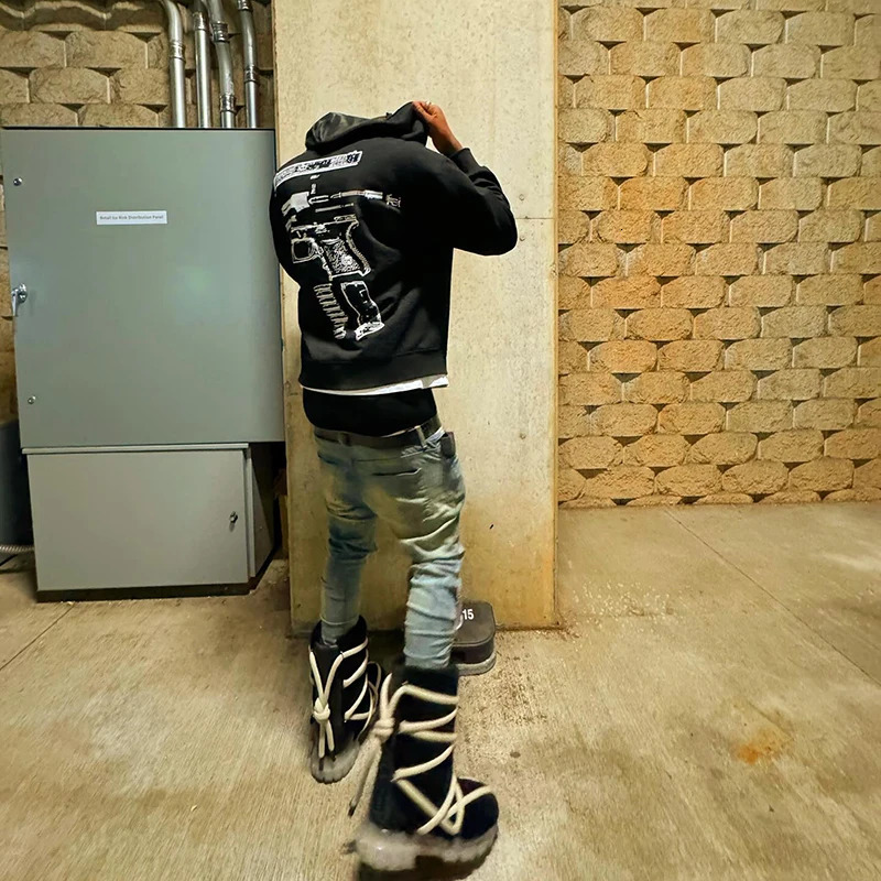 Y2k Harajuku printed jacket mens jacket zipper hooded sweater oversized long sleeved zipper top casual hooded sweater 241011