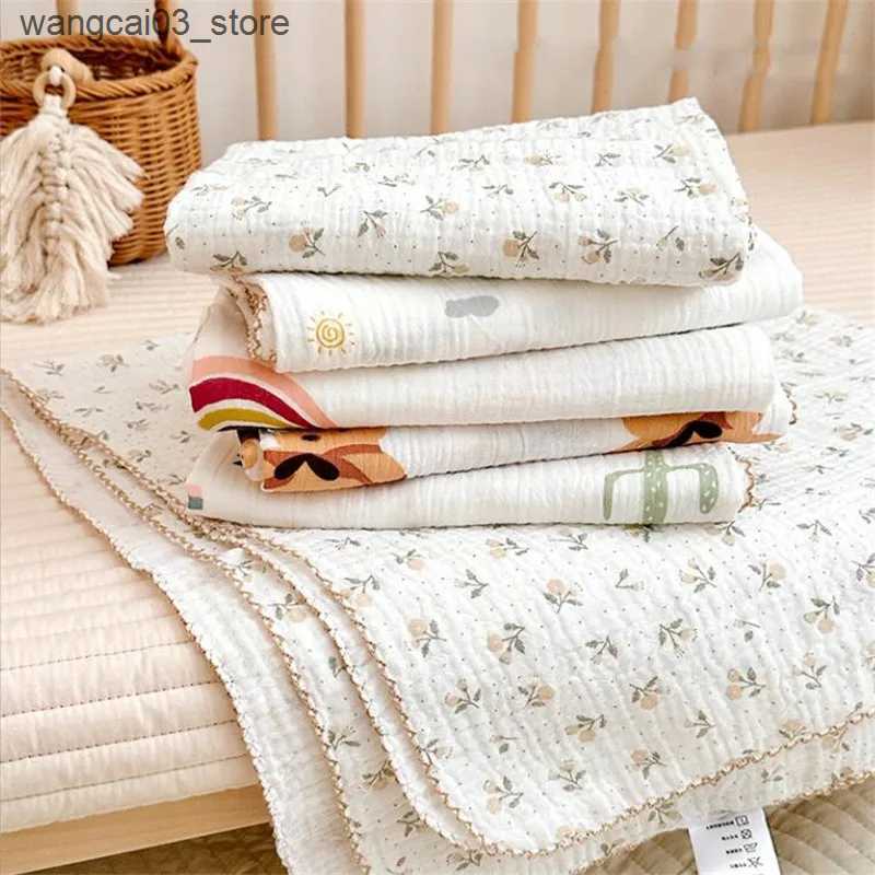 Blankets Swaddling Summer Baby Blanket Newborn Muslin Swaddle Blankets For Boys Girls Floral Soft Baby Receiving Blankets Sleeping Cover Crib Quilt L2