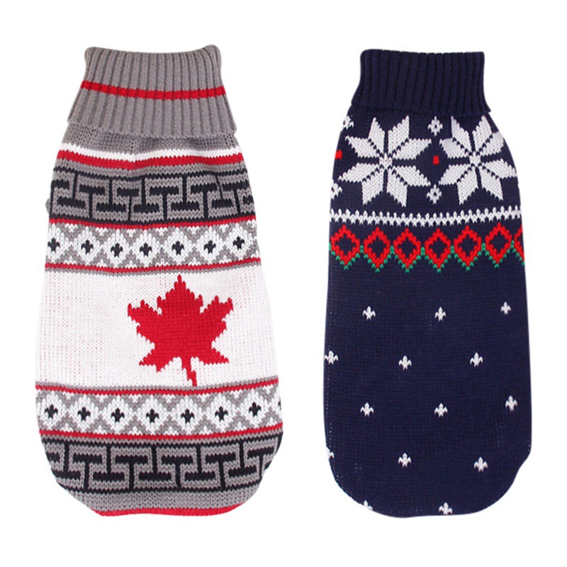 Puppy Christmas Sweater Pet Reindeer Snowflake Sweaters for Kittys and Small Dogs Cats Free shipping