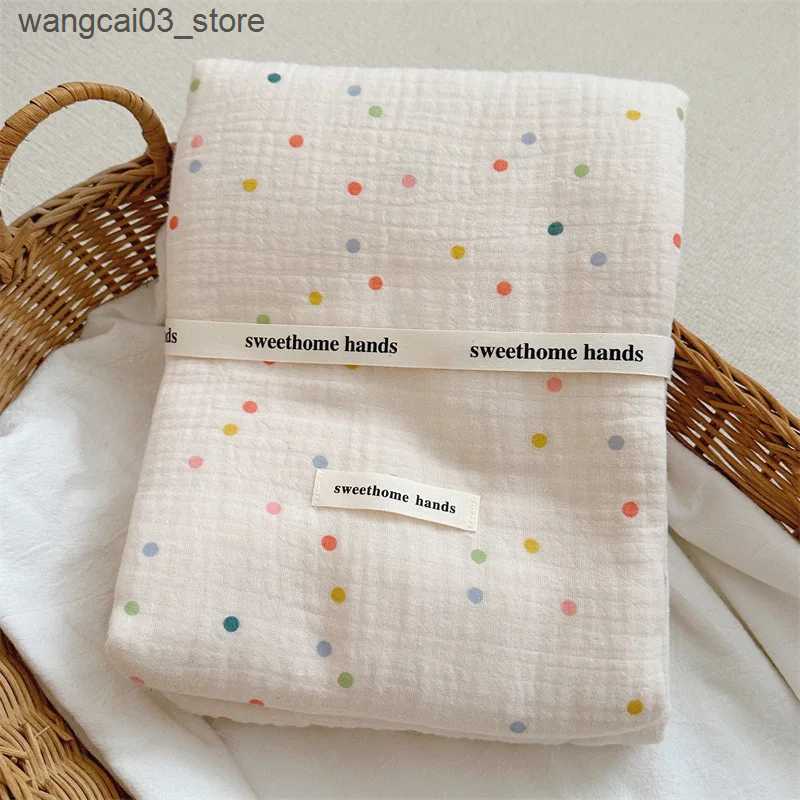 Blankets Swaddling Color Dot Baby Blankets Newborn Musselin Bluse Pillow Baby Muslin Blankets Bedding Cover Nap New Born Receiving Swaddle L240910