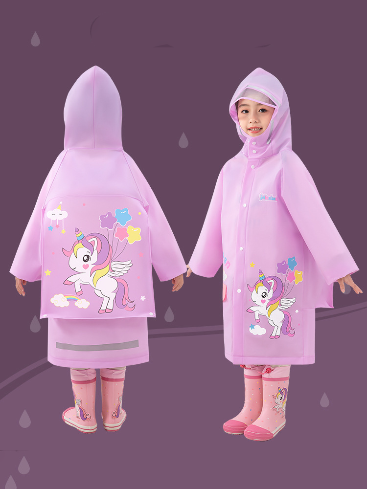 Multi functional children's raincoat with hat easy to cope with changing weather conditions