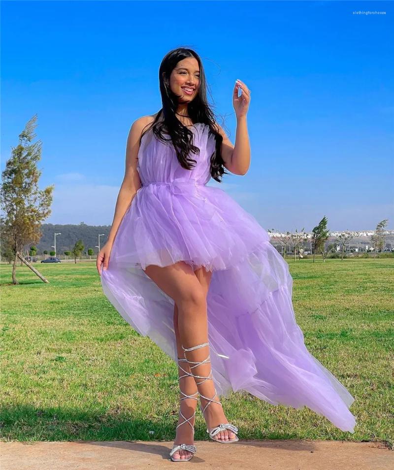 Casual Dresses Elegant Mesh Tulle Wedding Party Dress For Women Strapless Off Shoulder High Waist Evening Gowns Formal Ocn Prom