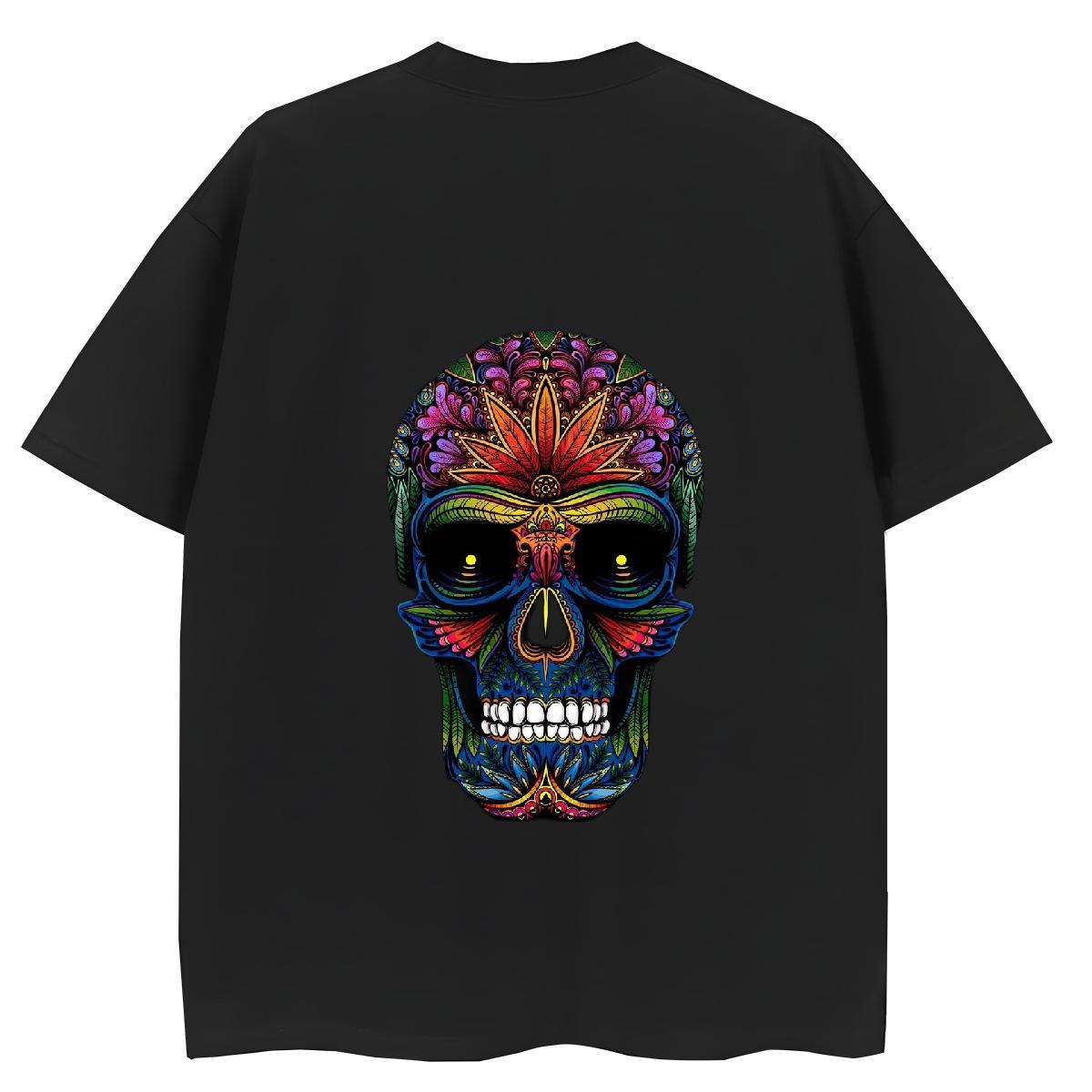 Fashion T Shirt For Woman 230g Pure Cotton Short Sleeve O-Neck Sport skull Women Tees Popular Custom Printing Clothings