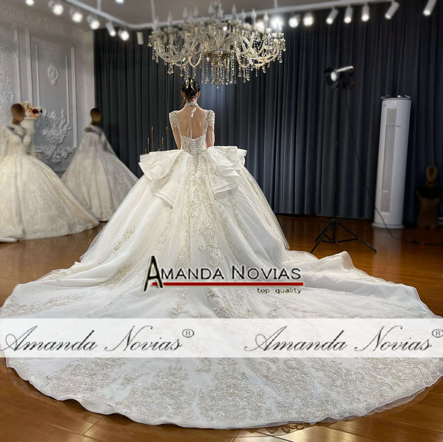 Special Design Beading Lace Wedding Dress Dubai Style