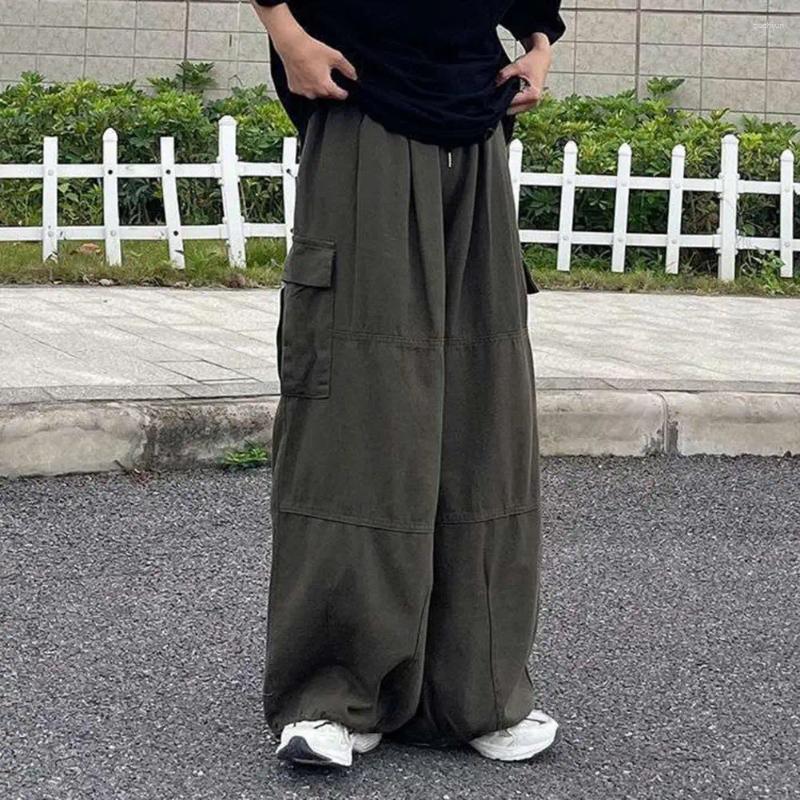 2025 S Fashion Designer Men S Pants Trendy Cargo Four Seasons Men Elastic Waist Drawcord Leg Opening Streetwear