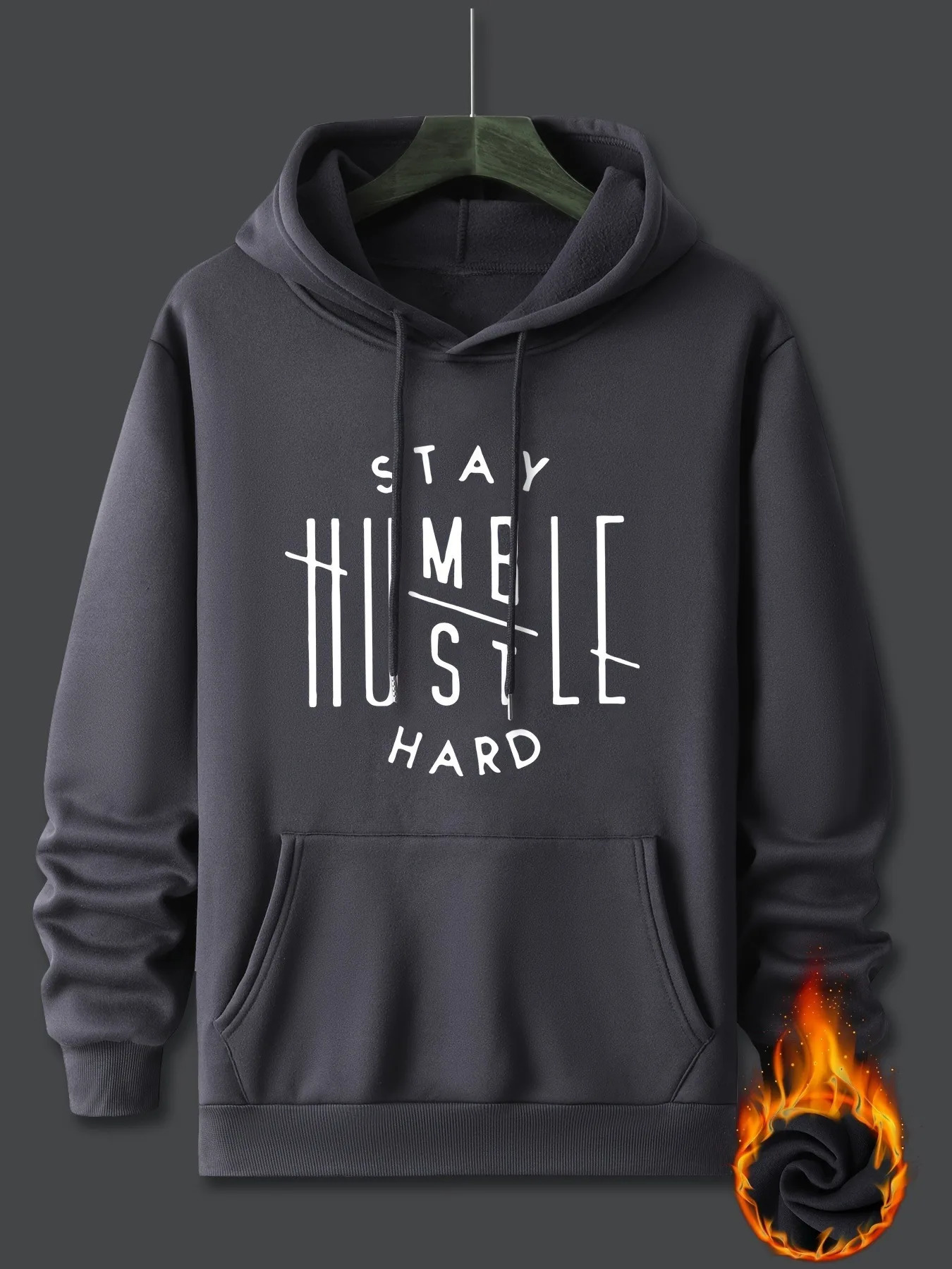 Stay Humble Hustle printed hoodie mens casual pullover hooded sweaters Kangaroo Pocket street wear for winter Fall 241011