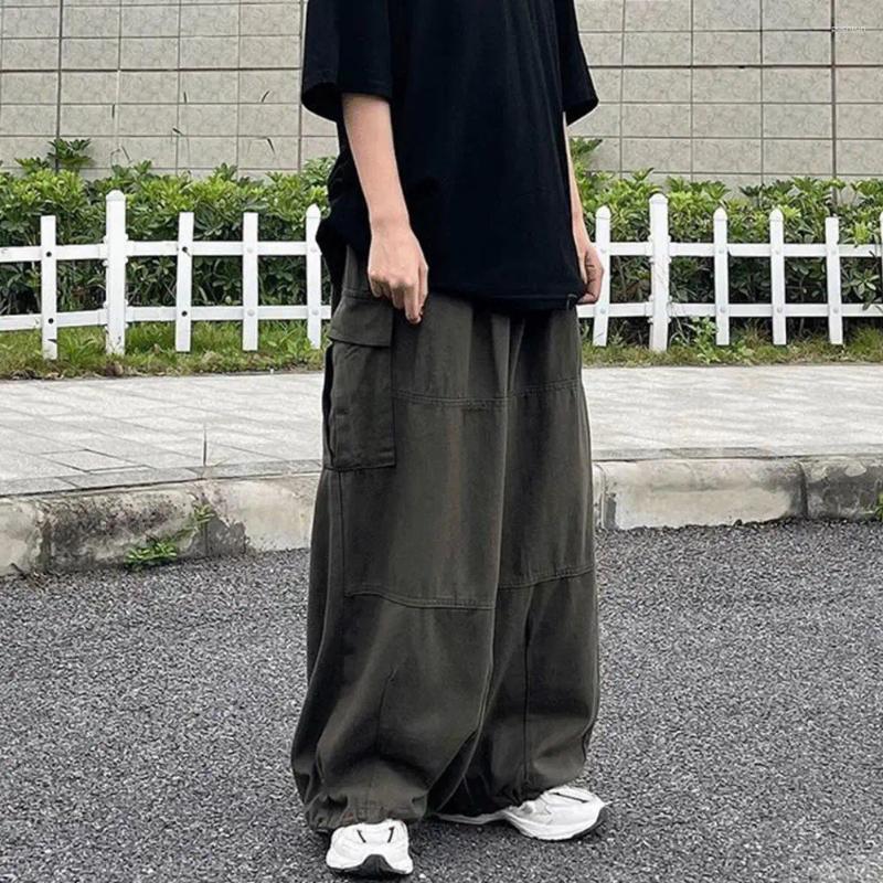 2025 S Fashion Designer Men S Pants Trendy Cargo Four Seasons Men Elastic Waist Drawcord Leg Opening Streetwear