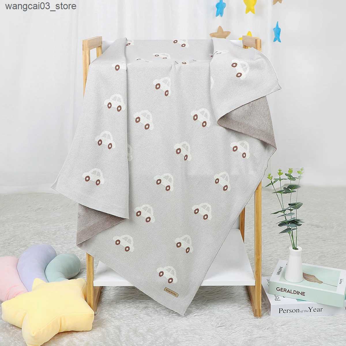 Blankets Swaddling Newborn Baby Blanket Super Soft Cotton Infant Girl Boy Knit Bed Crib Quilt 100*80CM Toddler Stroller Warp Swaddle Plaid Cute Car L2