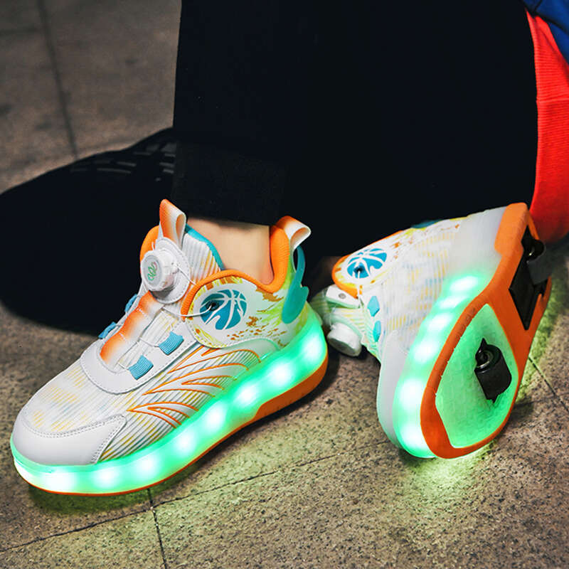 2024 Luminous Roller Skates | USB Rechargeable LED Light-Up Sneakers for Kids 4