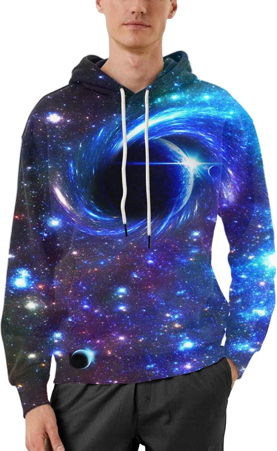 Men's hoodie Women's and men's realistic 3D printed Galaxy Star pullover hoodie sweatshirt with large pocket graphics hoodie sweatshirt