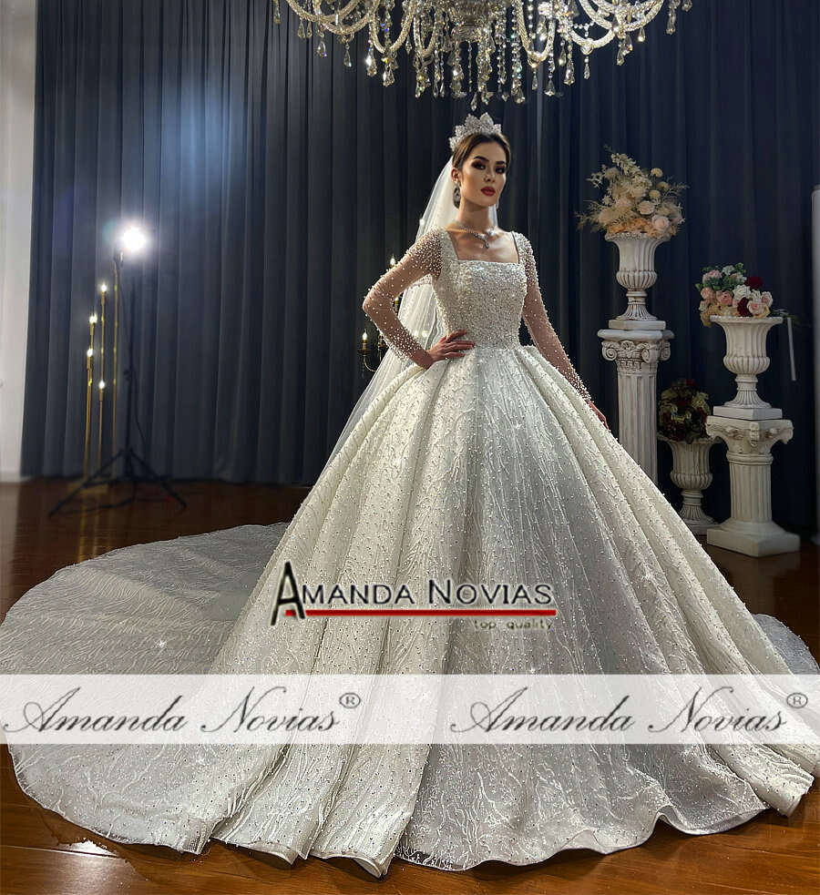 Amanda Novias Beautiful Pearls Wedding Dress