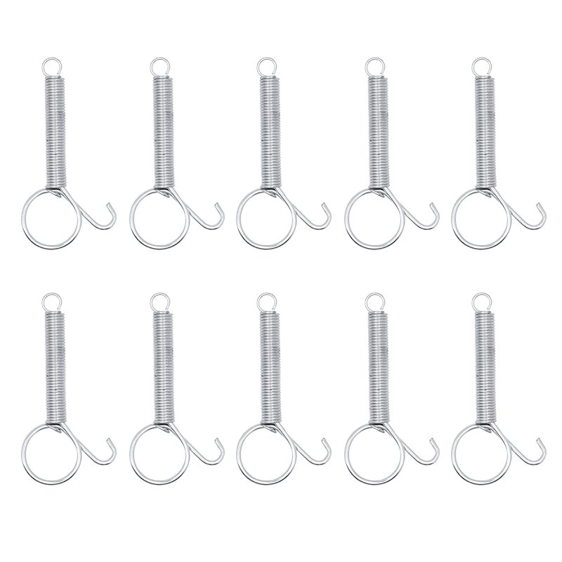 8.5cm Cage Door Spring Hook Metal Spring Hooks Sturdy Tension Fixing Spring for Wire Rabbit/Bird/Hamster/Parrot Cages 10Pcs