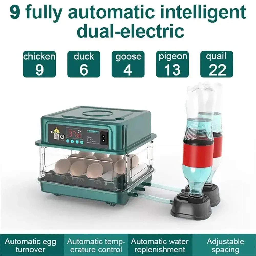 9/15 Egg Incubator with drawer type mini egg incubator, fully automatic intelligent household incubator,water replenishment