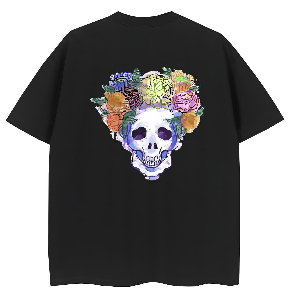 Fashion T shirt 100% Cotton 230g Comfortable Hip Hop skull Tshirt for Man Woman Brand Anime Print Tees