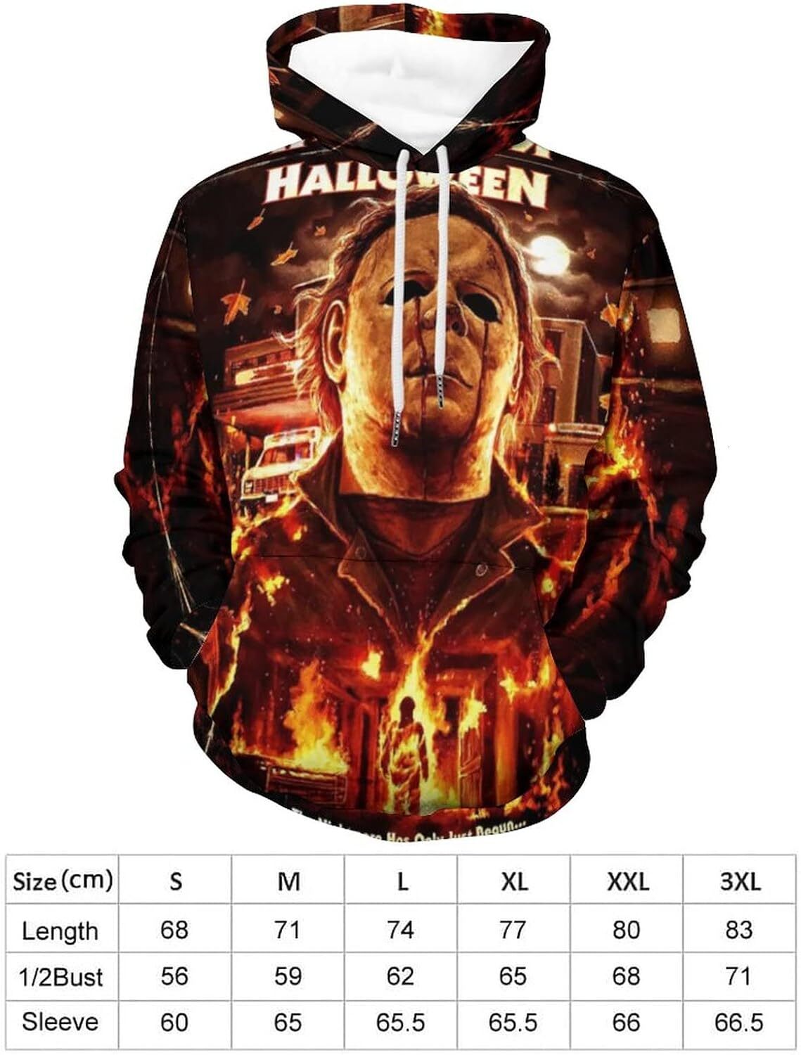 Hoodie for Mens Womens Pullover Halloween Michael Myers Autumn Soft And Comfortable Loose Hip-Hop for Men Long-Sleeved Sweater Graphic trend
