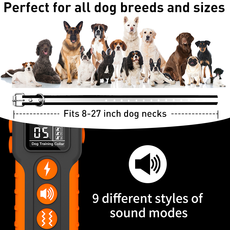 New arrival Electric large dog pet nylon high quality remote electronic training rechargeable dog shock e collar