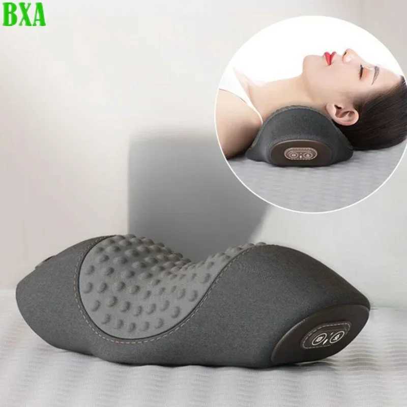Electric massage pillow thermal compression vibration center massage neck traction relax sleep memory foam pillow spine support W240819