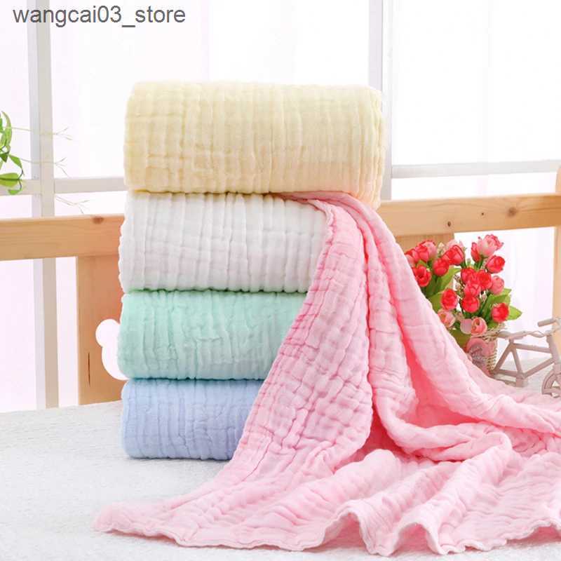 Blankets Swaddling Organic Cotton Blanket Newborn Baby Stuff Muslin Swaddle Wrap Bedding Receiving Blankets Soft 6 Layer Gauze Sleeping Bath Towel L24