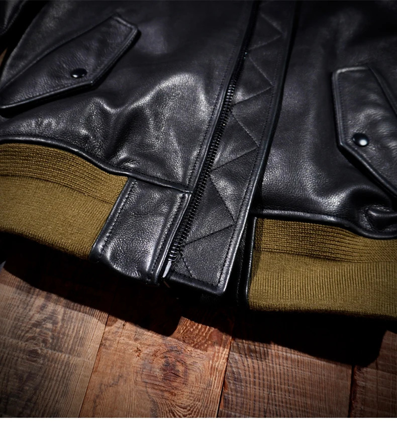 Classic MA1 flight suit jacket water dyed denim leather short motorcycle baseball topquality genuine product 241011