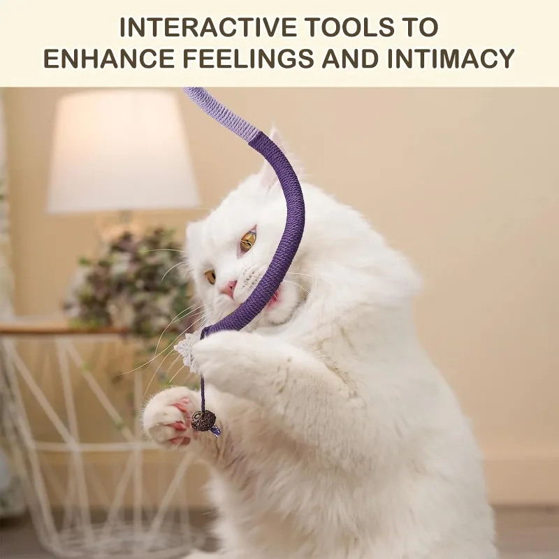 Cat Toys Refillable Natural Catnip Cat Bite Rope Toy Interactive Catnip Toys Kitten Teeth Cleaning Chew Toys for Dental Care