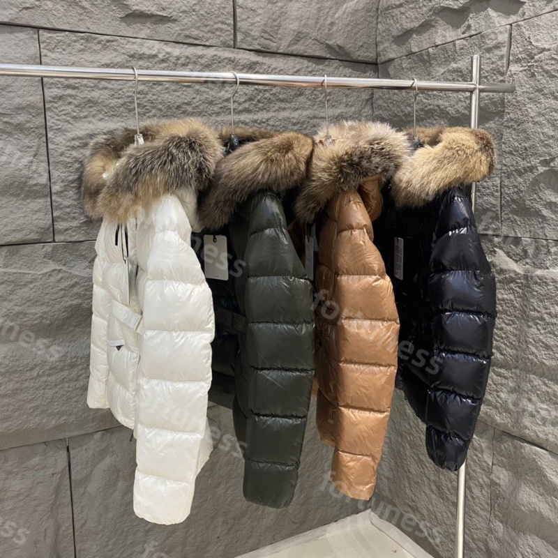 Womens winter Designer Luxury Jacket Down jackets fur coats real hair collar fashion warm parkas with belt lady cotton coat outerwear big pocket